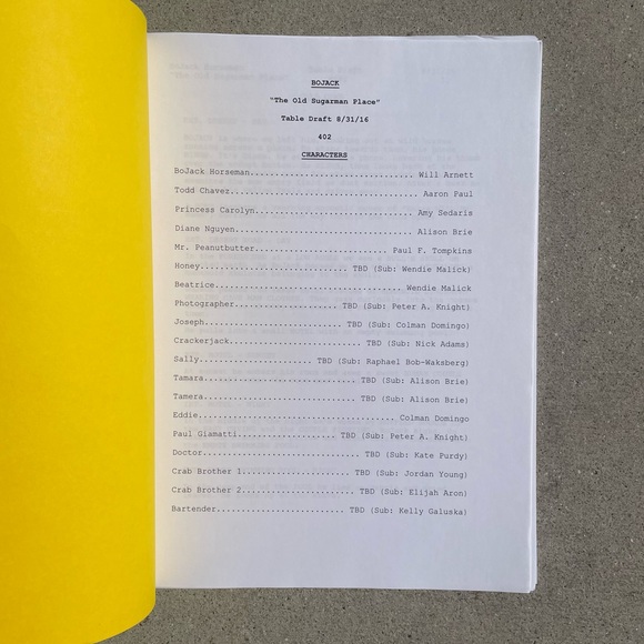 Bojack Horseman 2016 The Old Sugarman Place Episode Table Draft Script ICONIC!! - Picture 6 of 12